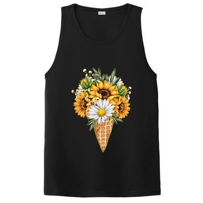 Cute Sunflowers In Ice Cream Cone PosiCharge Competitor Tank