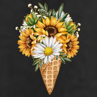 Cute Sunflowers In Ice Cream Cone Trucker Hat
