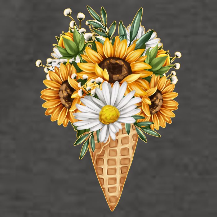 Cute Sunflowers In Ice Cream Cone Vector Backpack