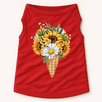 Cute Sunflowers In Ice Cream Cone Doggie Tank