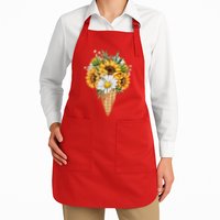 Cute Sunflowers In Ice Cream Cone Apron