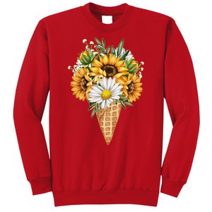 Cute Sunflowers In Ice Cream Cone Sweatshirt