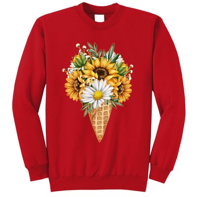 Cute Sunflowers In Ice Cream Cone Sweatshirt