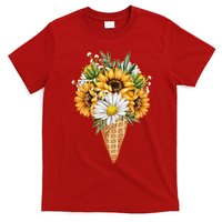 Cute Sunflowers In Ice Cream Cone T-Shirt