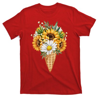 Cute Sunflowers In Ice Cream Cone T-Shirt