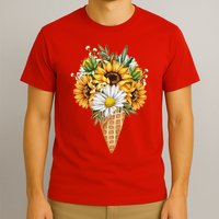 Cute Sunflowers In Ice Cream Cone T-Shirt