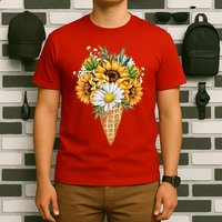 Cute Sunflowers In Ice Cream Cone T-Shirt