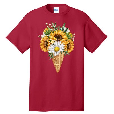 Cute Sunflowers In Ice Cream Cone Tall T-Shirt