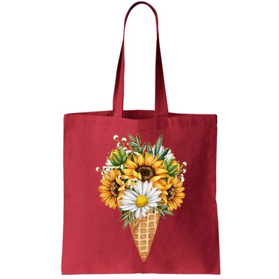 Cute Sunflowers In Ice Cream Cone Bag