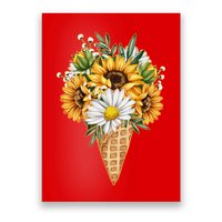 Cute Sunflowers In Ice Cream Cone Poster