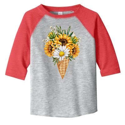 Cute Sunflowers In Ice Cream Cone Toddler Fine Jersey T-Shirt