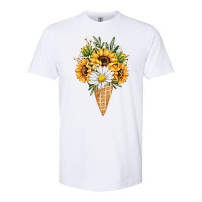 Cute Sunflowers In Ice Cream Cone Softstyle® CVC T-Shirt