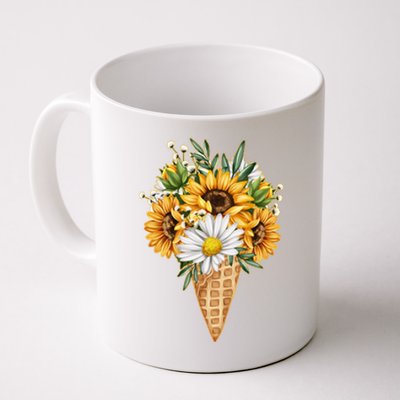 Cute Sunflowers In Ice Cream Cone Coffee Mug