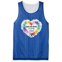 Cancer Sucks In Every Color Cancer Awareness Ribbons Heart Cute Gift Mesh Reversible Basketball Jersey Tank