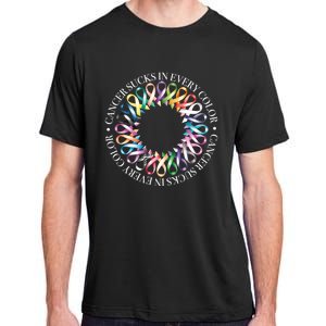 Cancer Sucks In Every Color Fight Cancer Ribbons Gift Adult ChromaSoft Performance T-Shirt