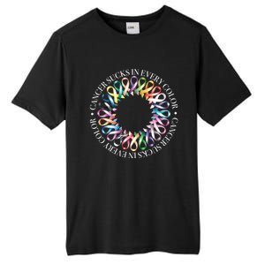 Cancer Sucks In Every Color Fight Cancer Ribbons Gift Tall Fusion ChromaSoft Performance T-Shirt