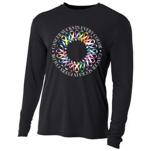 Cancer Sucks In Every Color Fight Cancer Ribbons Gift Cooling Performance Long Sleeve Crew