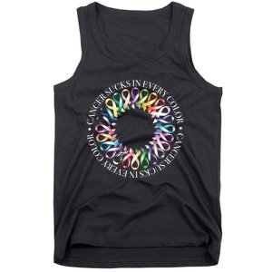 Cancer Sucks In Every Color Fight Cancer Ribbons Gift Tank Top