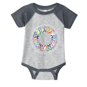 Cancer Sucks In Every Color Fight Cancer Ribbons Gift Infant Baby Jersey Bodysuit