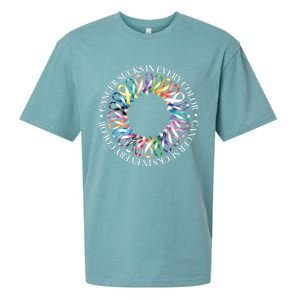 Cancer Sucks In Every Color Fight Cancer Ribbons Gift Sueded Cloud Jersey T-Shirt