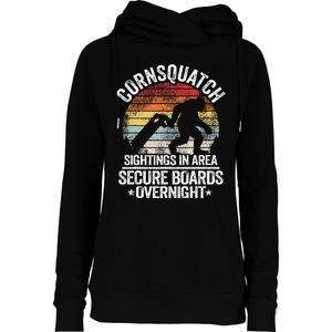 Cornsquatch Sightings In Area Sasquatch Bigfoot Cornhole Womens Funnel Neck Pullover Hood