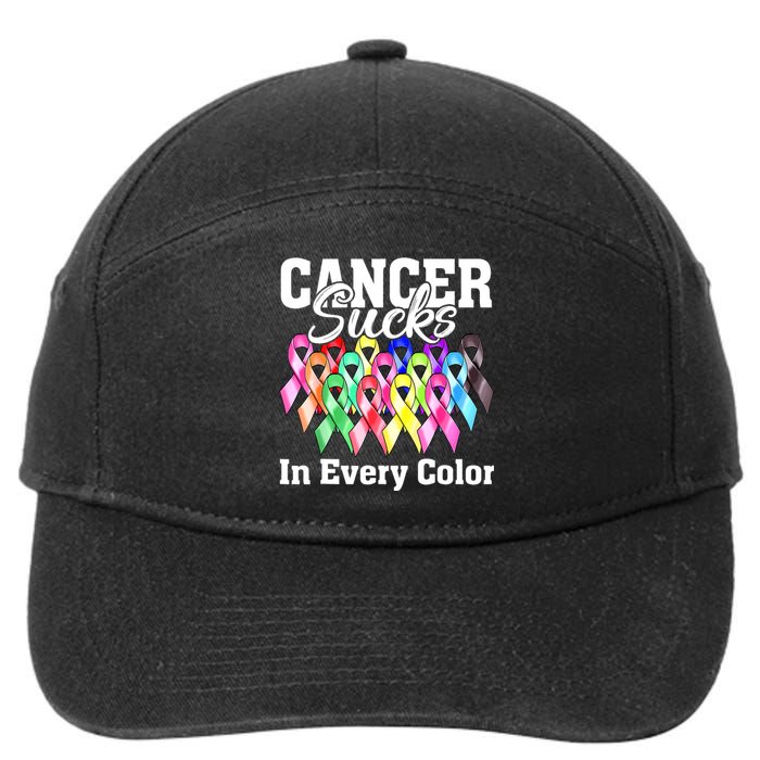 Cancer Sucks In Every Color Fighter Fight Support The Cancer 7-Panel Snapback Hat