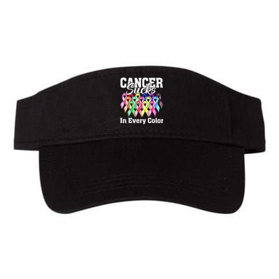 Cancer Sucks In Every Color Fighter Fight Support The Cancer Valucap Bio-Washed Visor