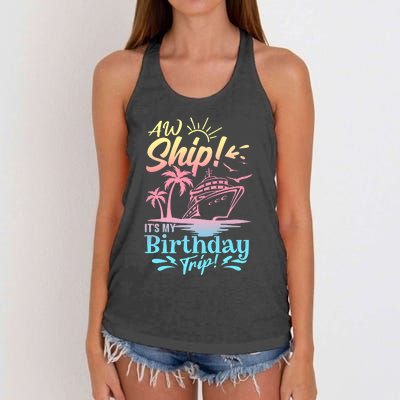 Cruise Ship ItS My Birthday Trip Women's Knotted Racerback Tank