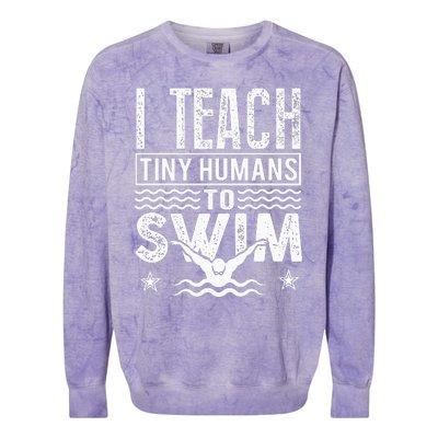 Coach Swimming Instructor I Teach Tiny Humans To Swim Colorblast Crewneck Sweatshirt