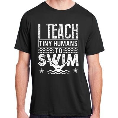 Coach Swimming Instructor I Teach Tiny Humans To Swim Adult ChromaSoft Performance T-Shirt