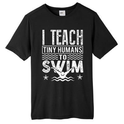 Coach Swimming Instructor I Teach Tiny Humans To Swim Tall Fusion ChromaSoft Performance T-Shirt