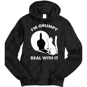 Cat Shadow I'm Grumpy Deal With It  Tie Dye Hoodie