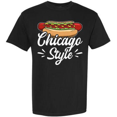 Chicago Style Illinois Hot Dog Garment-Dyed Heavyweight T-Shirt
