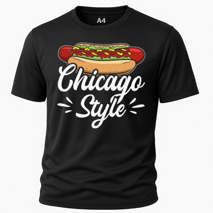 Chicago Style Illinois Hot Dog Cooling Performance Crew T-Shirt