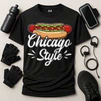Chicago Style Illinois Hot Dog Cooling Performance Crew T-Shirt