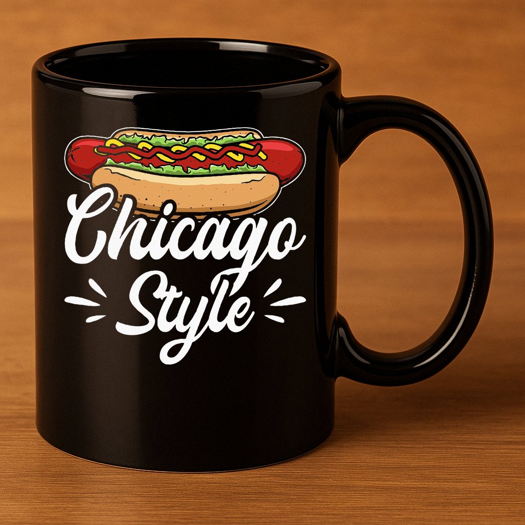 Chicago Style Illinois Hot Dog 11oz C Handle Ceramic Mug