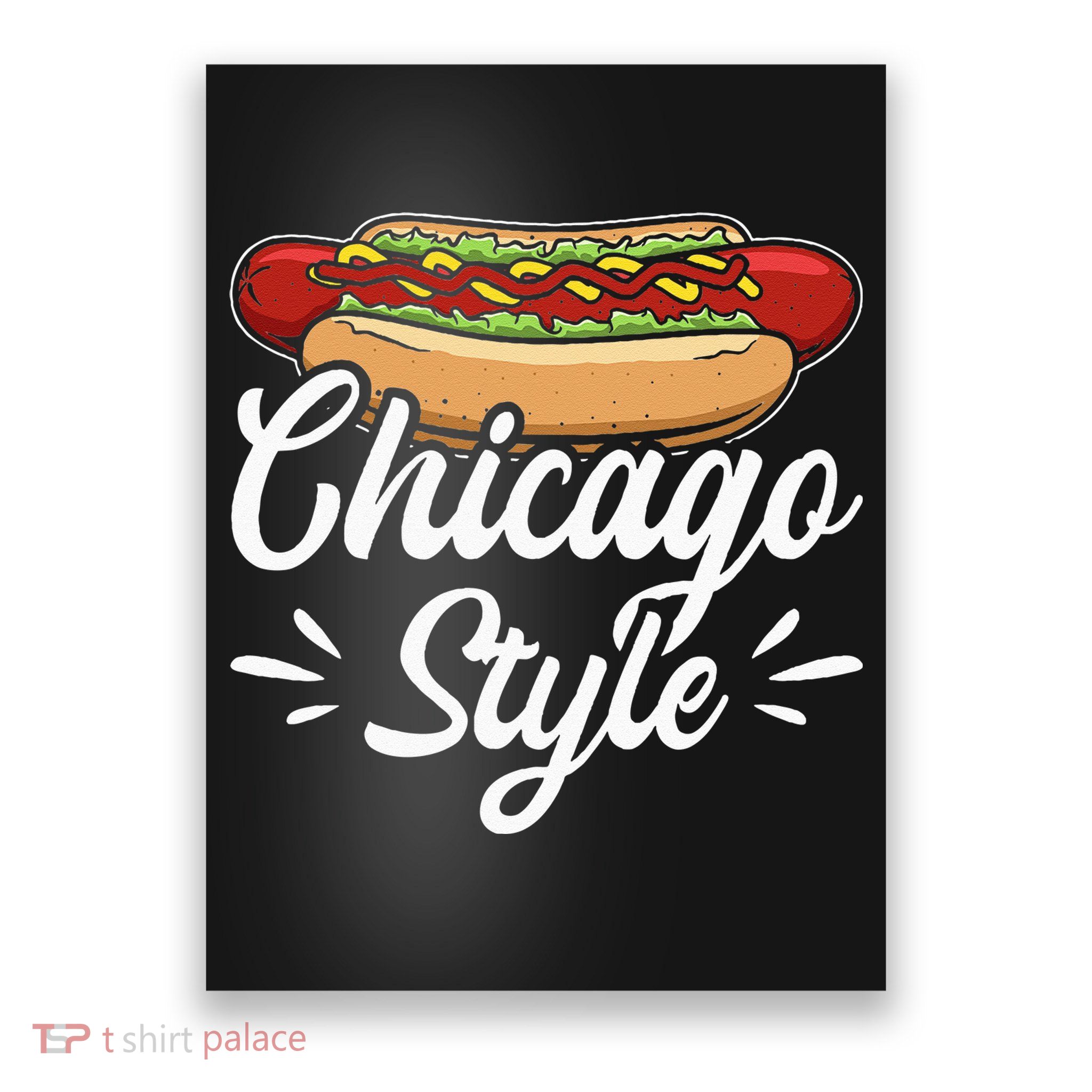 Chicago Style Illinois Hot Dog Poster