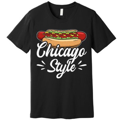 Chicago Style Illinois Hot Dog Premium T-Shirt