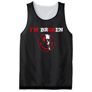 Confused Smile IM Broken Invisible Illness IM Ok Broken Mesh Reversible Basketball Jersey Tank