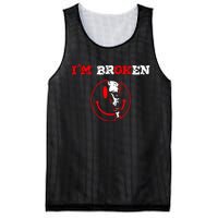 Confused Smile IM Broken Invisible Illness IM Ok Broken Mesh Reversible Basketball Jersey Tank