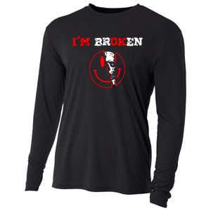 Confused Smile IM Broken Invisible Illness IM Ok Broken Cooling Performance Long Sleeve Crew