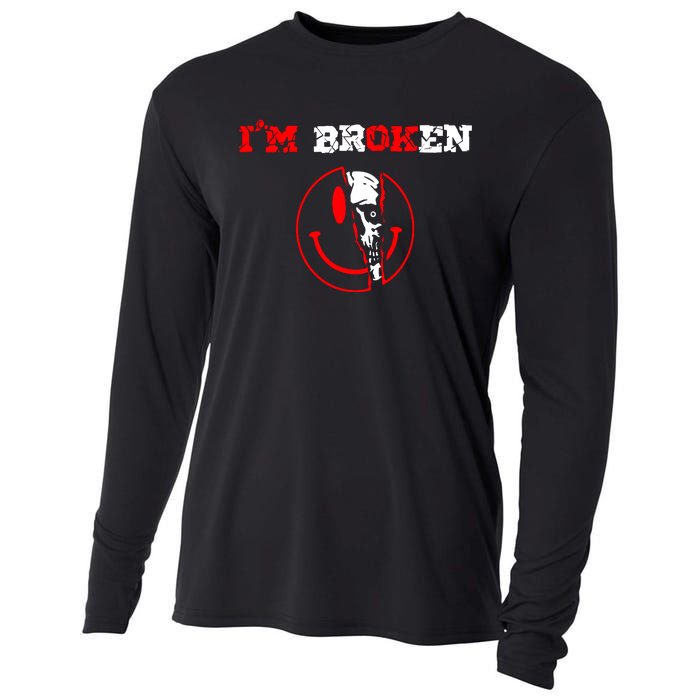 Confused Smile IM Broken Invisible Illness IM Ok Broken Cooling Performance Long Sleeve Crew