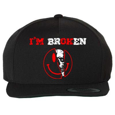 Confused Smile IM Broken Invisible Illness IM Ok Broken Wool Snapback Cap