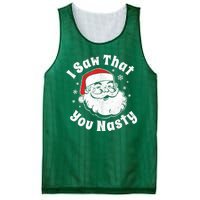 Christmas Santa I Saw That You Nasty Adult Party Mesh Reversible Basketball Jersey Tank