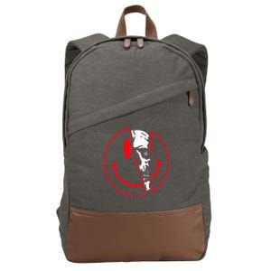 Confused Smile Im Broken Invisible Illness Im OK Broken Cotton Canvas Backpack