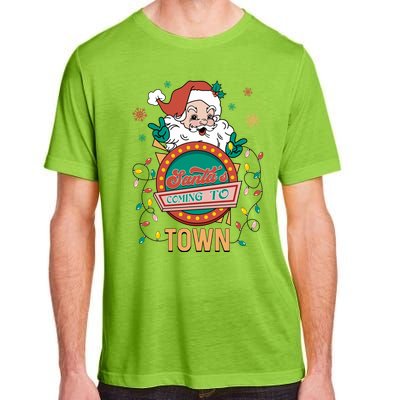 Christmas Santa Is Coming To Town Retro Christmas Pajamas Cute Gift Adult ChromaSoft Performance T-Shirt