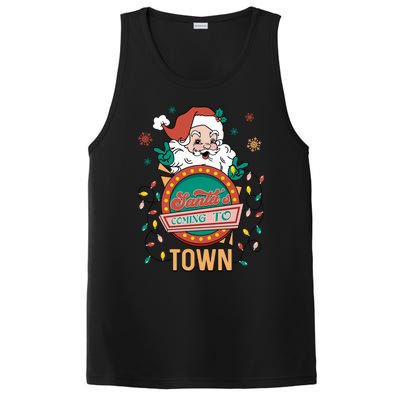 Christmas Santa Is Coming To Town Retro Christmas Pajamas Cute Gift PosiCharge Competitor Tank