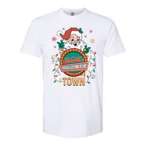 Christmas Santa Is Coming To Town Retro Christmas Pajamas Cute Gift Softstyle CVC T-Shirt