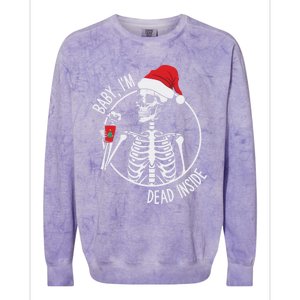 Christmas Skeleton Ing Coffee IM Dead Inside Gift Colorblast Crewneck Sweatshirt