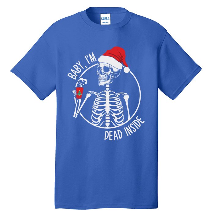 Christmas Skeleton Ing Coffee IM Dead Inside Gift Tall T-Shirt